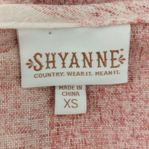 Shyanne Women Buffalo Plaid Blouse Red Ivory Size XS Western - Picture 3 of 14